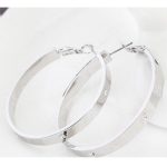 Klasszikus karika fülbevaló, Rhodium