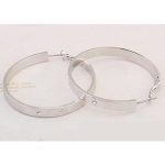 Klasszikus karika fülbevaló, Rhodium