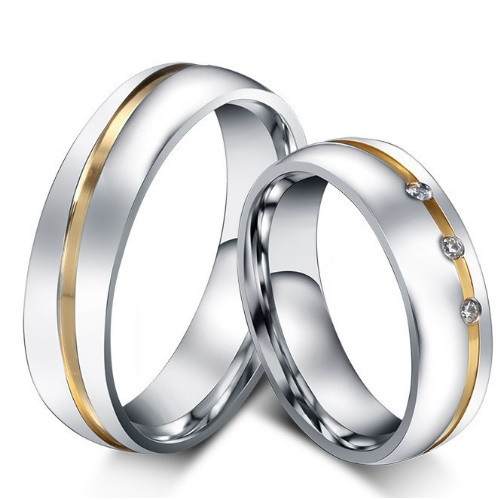Férfi karikagyűrű, nemesacél, ezüstszínű, 10-es méret 