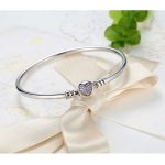 Ezüst karperec szív motívummal, 19 cm