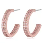Köves kerek fülbevaló, Rose Gold