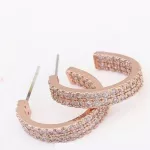 Köves kerek fülbevaló, Rose Gold