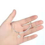 Ezüst lóhere charm cirkonkövekkel, rosegold, rózsaarany 