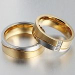 Női karikagyűrű, nemesacél, kétszínű hullám, 8