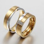 Női karikagyűrű, nemesacél, kétszínű hullám, 8