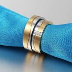 Női karikagyűrű, nemesacél, kétszínű hullám, 8