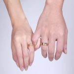 Női karikagyűrű, nemesacél, kétszínű hullám, 8