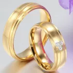 Férfi karikagyűrű, nemesacél, aranyszínű, 11 