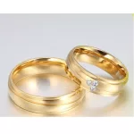 Férfi karikagyűrű, nemesacél, aranyszínű, 11 