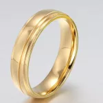 Férfi karikagyűrű, nemesacél, aranyszínű, 12 