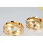 Férfi karikagyűrű, nemesacél, aranyszínű, 12 