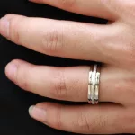 Férfi karikagyűrű, nemesacél, ezüstszínű, 12 