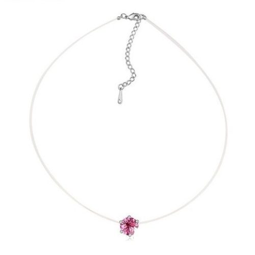 Láthatatlan láncos nyaklánc, Rózsaszín, Swarovski köves