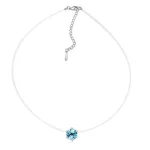 Láthatatlan láncos nyaklánc, Aquamarine, Swarovski köves