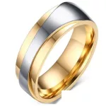 Férfi karikagyűrű, nemesacél, aranyszínű, 10 