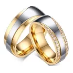 Férfi karikagyűrű, nemesacél, aranyszínű, 11 