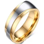 Férfi karikagyűrű, nemesacél, aranyszínű, 11 