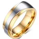 Férfi karikagyűrű, nemesacél, aranyszínű, 12 