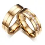 Férfi karikagyűrű, nemesacél, rosegold, 9