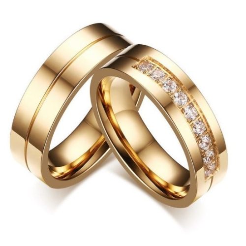 Férfi karikagyűrű, nemesacél, rosegold, 10