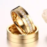 Férfi karikagyűrű, nemesacél, rosegold, 10