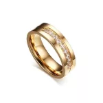 Női karikagyűrű, nemesacél, rosegold, 7