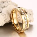 Női karikagyűrű, nemesacél, rosegold, 9