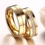 Férfi karikagyűrű, nemesacél, rosegold, 9
