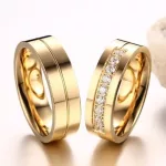 Férfi karikagyűrű, nemesacél, rosegold, 9