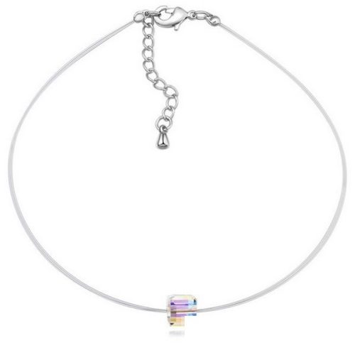 Kocka medálos karkötő, Crystal AB, Swarovski köves