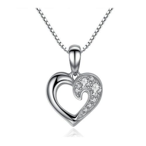 Romantikus ezüst nyaklánc szív alakú medállal