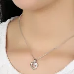 Romantikus ezüst nyaklánc szív alakú medállal