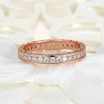 Rézből készült gyűrű cirkóniumkristállyal, rosegold, 8