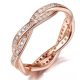 Fonott ezüst gyűrű, Rose Gold, 7