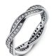 Fonott ezüst gyűrű, White, 8