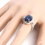 Hangulatgyűrű, ovális kővel, vintage, retro stílusú, állítható méret 
