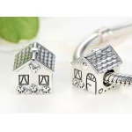 Ezüst házikó charm 