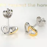 Duplaszív ezüst fülbevaló