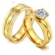 Férfi karikagyűrű, nemesacél, arany színű, 10-es méret 