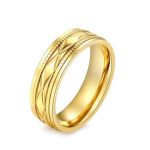 Férfi karikagyűrű, nemesacél, arany színű, 9 