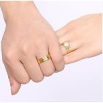 Férfi karikagyűrű, nemesacél, arany színű, 9 