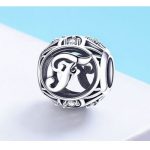 Ezüst F betű charm kristályokkal 