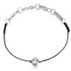 Zsinór karkötő, Black Rhodium, Swarovski köves