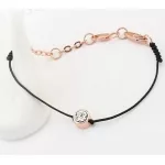 Zsinór karkötő, Black Arany, Swarovski köves