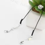 Zsinór karkötő, Black Rhodium, Swarovski köves