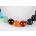 Csakra-kiegyensúlyozó karkötő lávakővel és féldrágakövekkel 