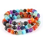 Fatima keze karkötő a 7 csakra színeivel 