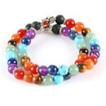 Fatima keze karkötő a 7 csakra színeivel 