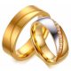 Női karikagyűrű, nemesacél, cirkonkristállyal, arany, 6-os méret