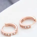 Elegáns karika fülbevaló, Rose Gold